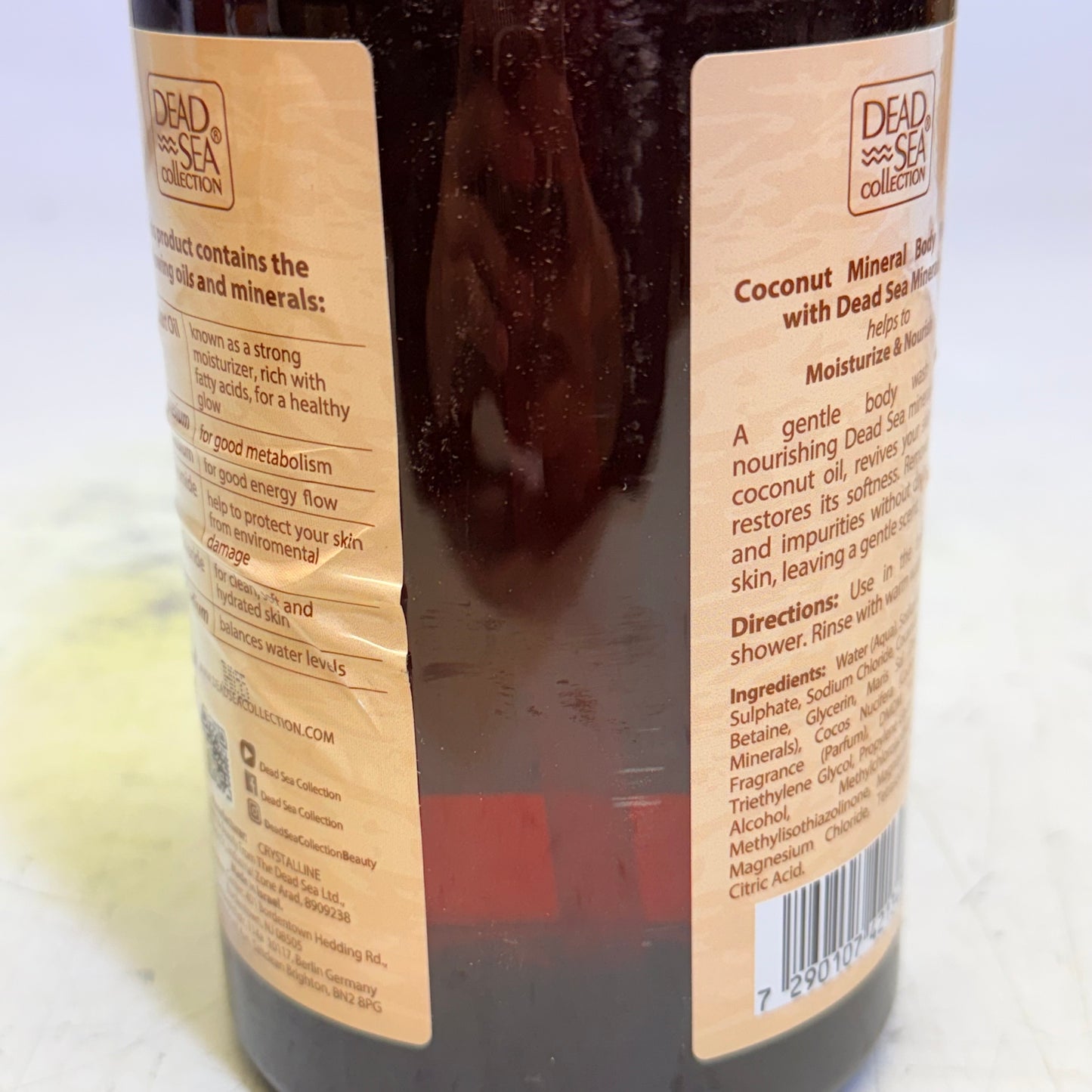 ZA@ DEAD SEA COLLECTION (2 PACK) Coconut Mineral Body Wash Moisturizes 33.8 Fl Oz (As-Is)