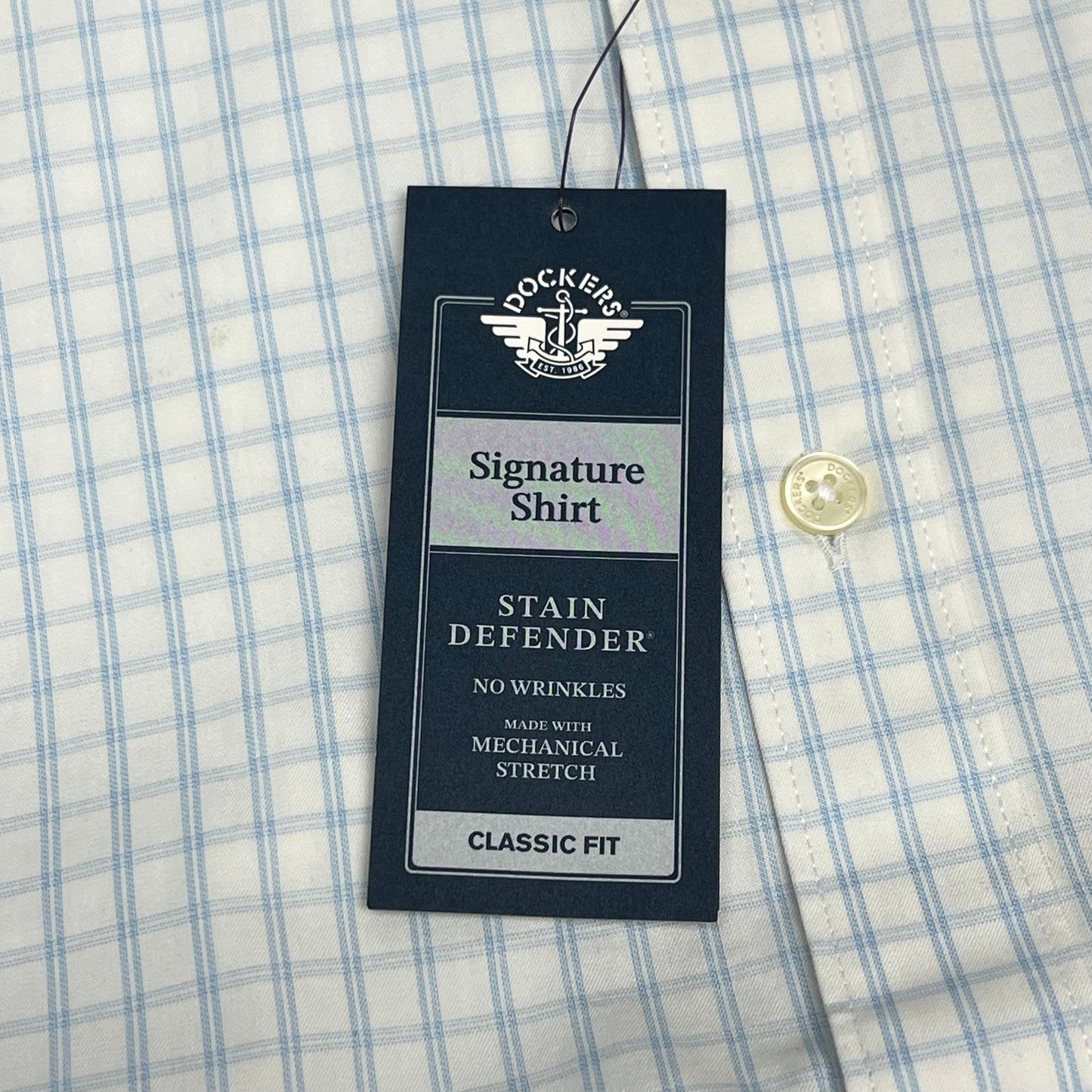DOCKERS Signature Stain Defender Shirt Classic Fit Men's Sz XXL White A42520153