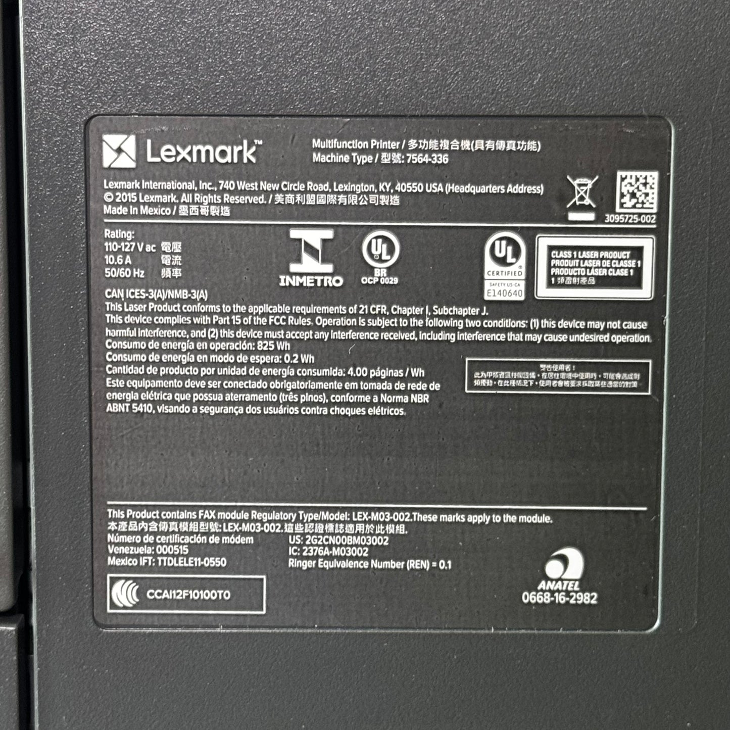 Z@ LEXMARK Laser Multifunction Printer 110-127V Grey CX820/CX860 (New Other, Minor Cosmetic Damage, See Images)
