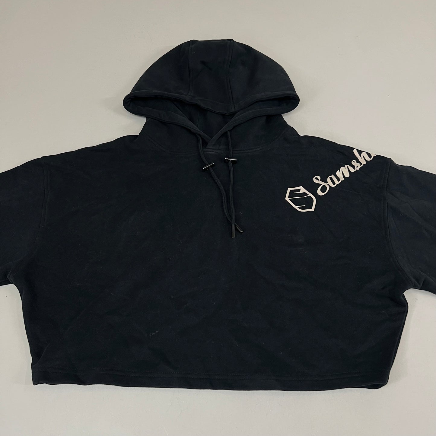 SAMSHIELD Equestrian Hooded Sweatshirt w/Sleeve Logo Women's Sz S Black