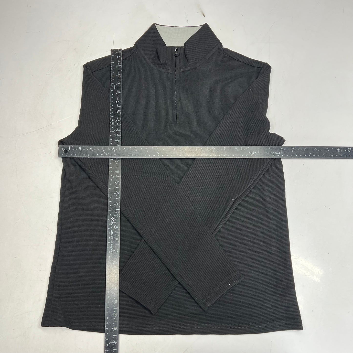 THOMAS STERLING Half Zip Soft Waffle Knit Jacket  Men's Sz S Black 110034747