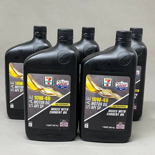 ZA@ 7 ELEVEN (5 PACK, 1 QUART EACH) SAE 10W-40 Motor Oil API SP High Performance As-is