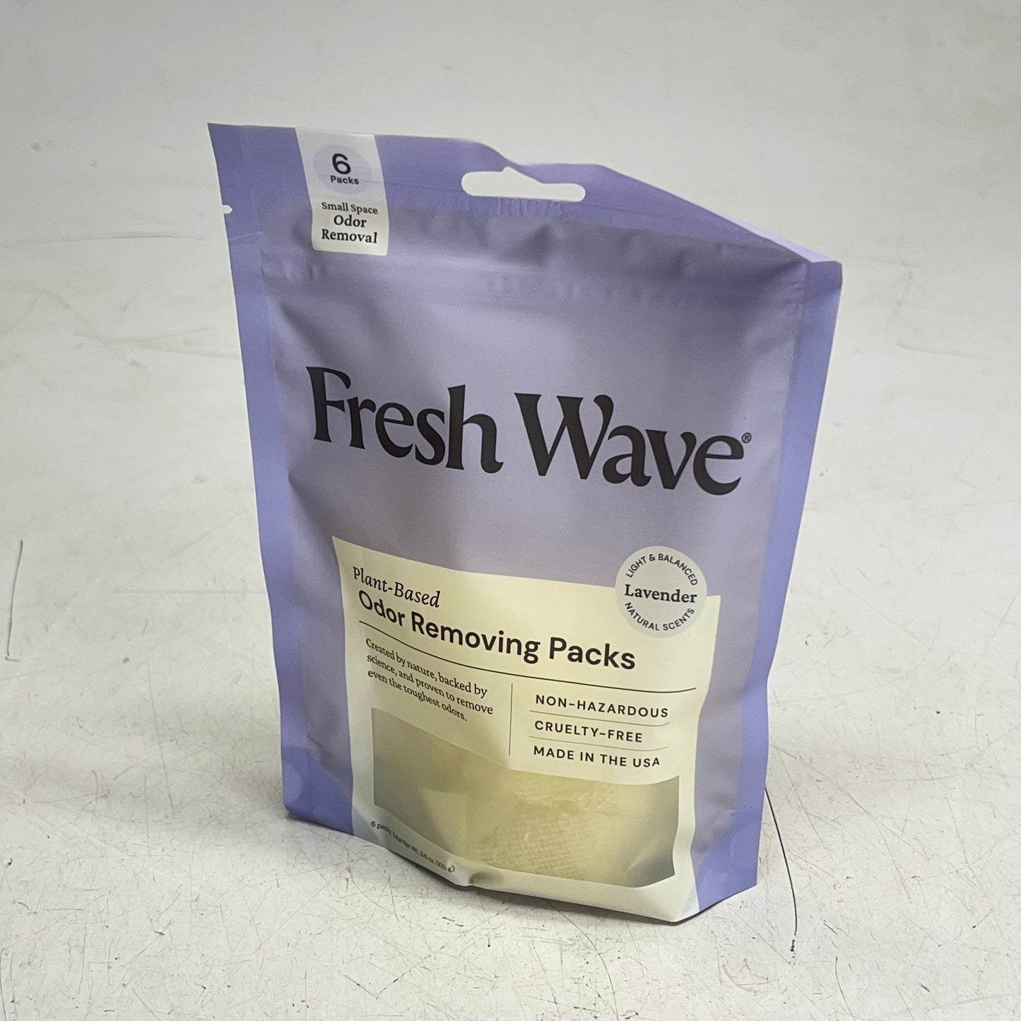 FRESH WAVE (2 PACK, 6 EACH) Plant Based Odor Removing Packs Lavender Scent 3.6oz