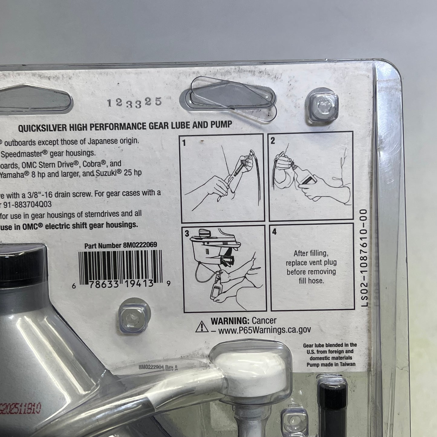 QUICKSILVER High Performance Gear Lube & Pump 32 fl oz 8M0222069