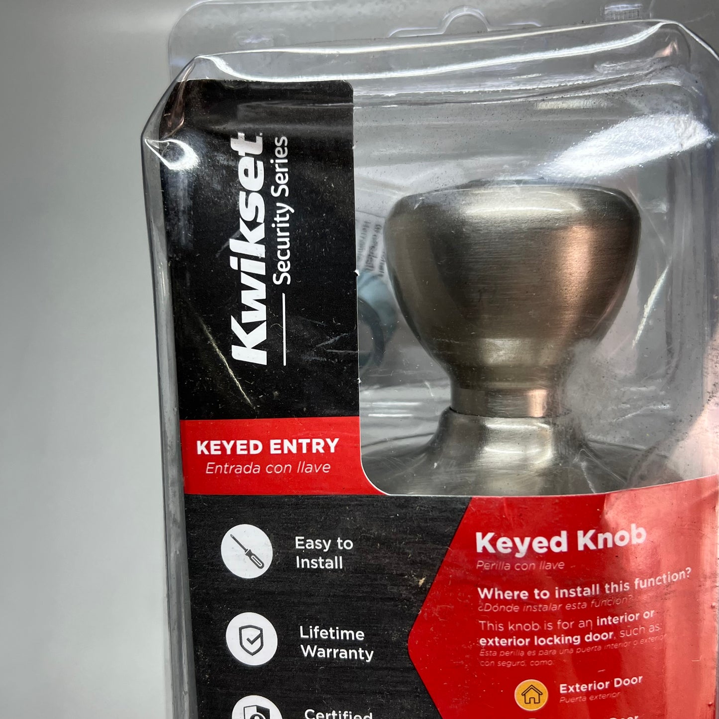 KWIKSET (2 PACK) Tylo Keyed Entry Door Knob SmartKey Satin Chrome 94002-820