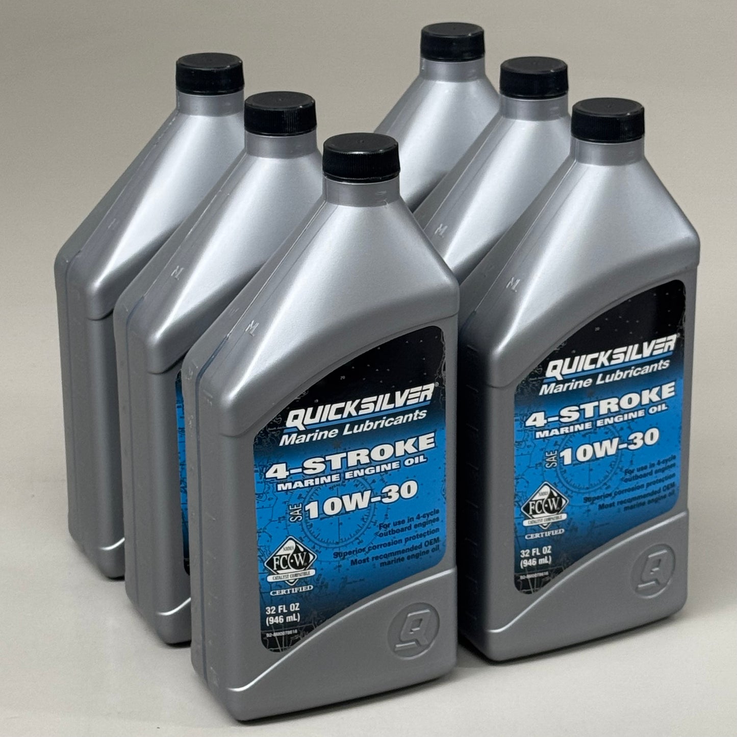 QUICK SILVER (6 PACK) Marine Lubricants 4 Stroke SAE 10W-30 32 fl oz 8M0078616