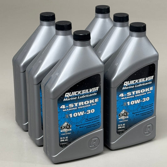 QUICK SILVER (6 PACK) Marine Lubricants 4 Stroke SAE 10W-30 32 fl oz 8M0078616