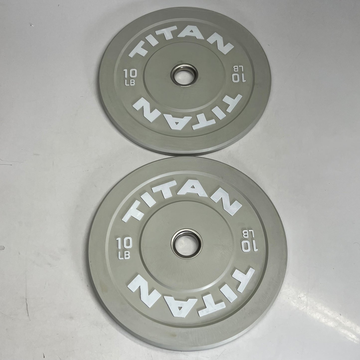 TITAN (2 PACK) 10 Lb Economy Color Bumper Plates, Grey 430346