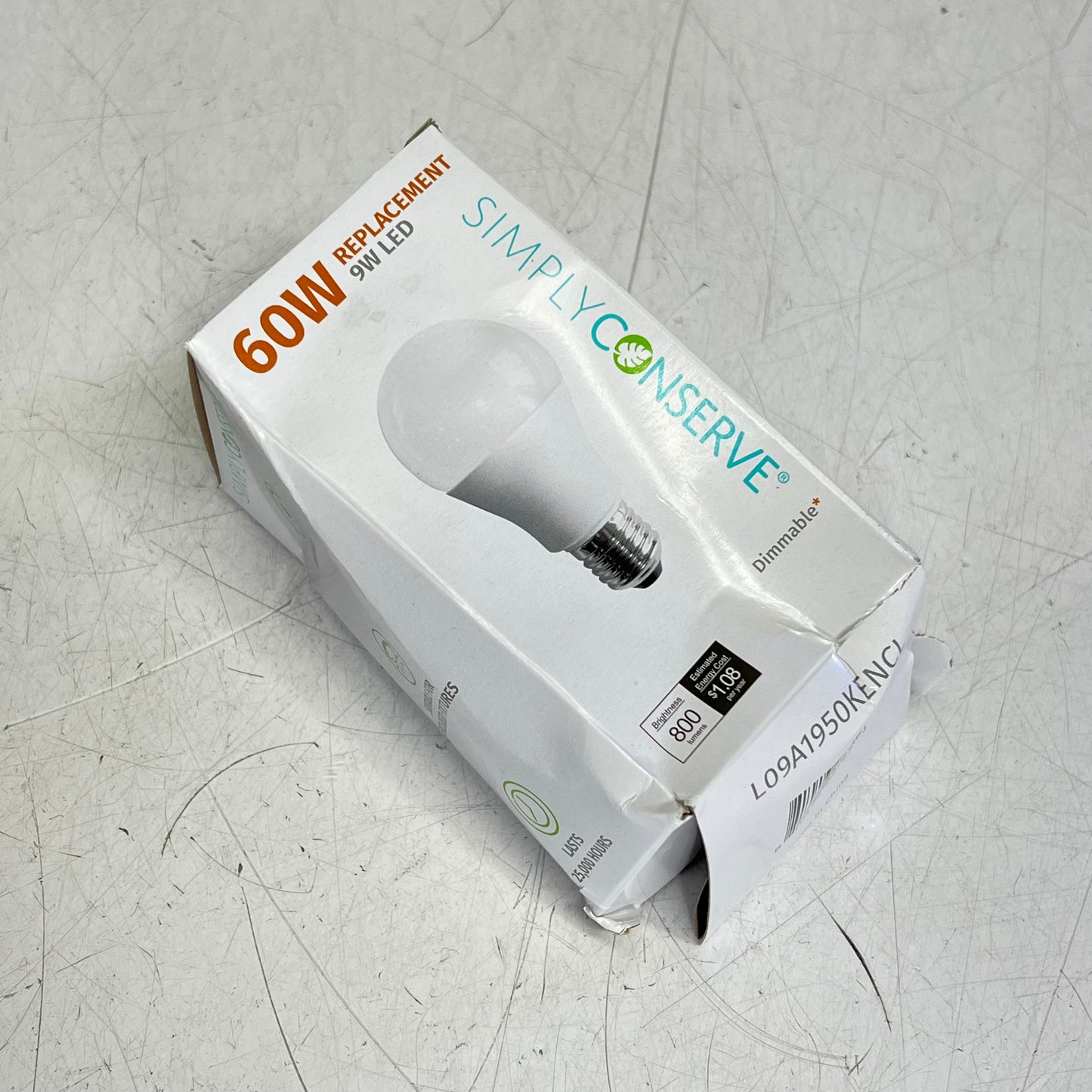 ZA@ SIMPLY CONSERVE (3 PACK) LED Light Bulb 800 Lumens Daylight L09A1950KENCL (As-Is)