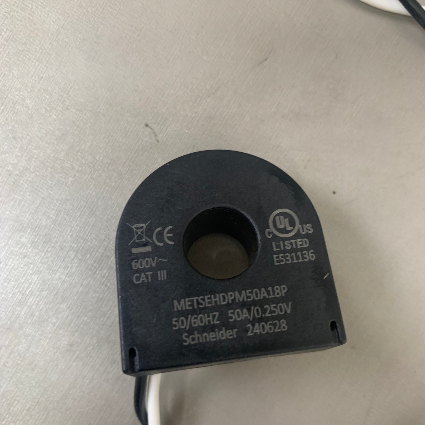 SCHNEIDER ELECTRIC Split Core Current Transformer 150 A 12' Lead METSEHDPM50A12