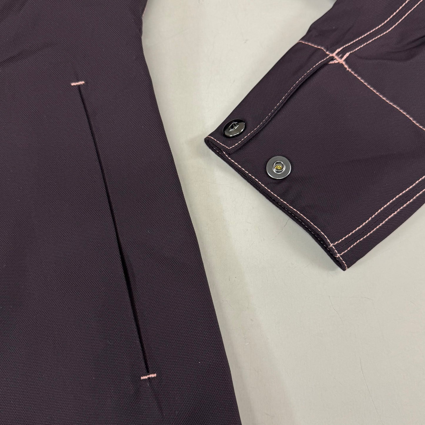 SAMSHIELD Delfina Equestrian Winter Coat Water Resistant Pink Stitching Women's Sz S Aubergine