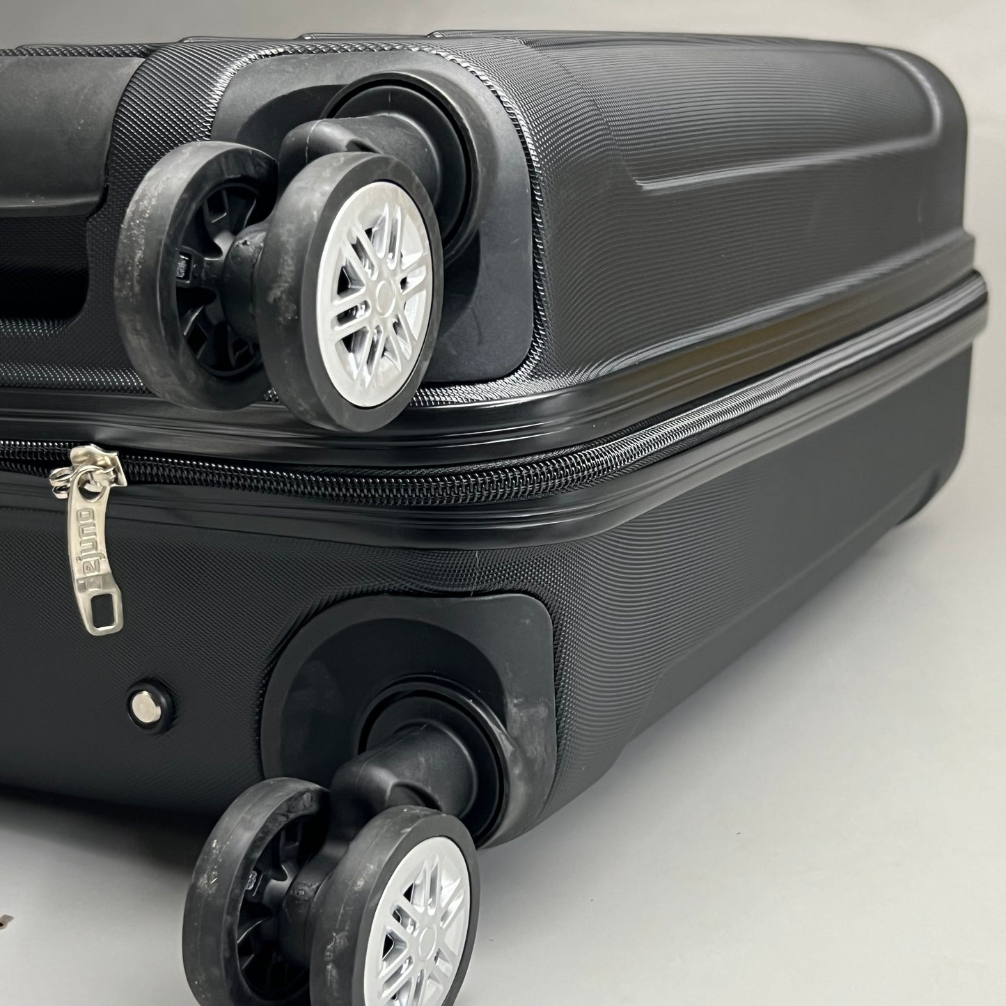 DEJUNO (3 PACK) Light Weight Expandable Spinner Rolling Suitcase Set BLACK