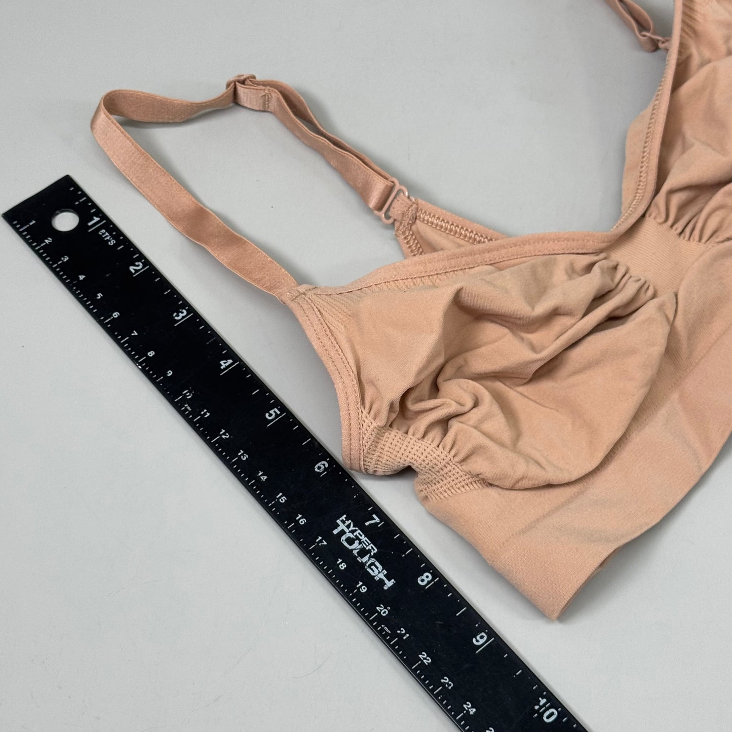 SKIMS Strong Support Seamless Bralette Pique Stitching Women's Sz L/XL Ochre