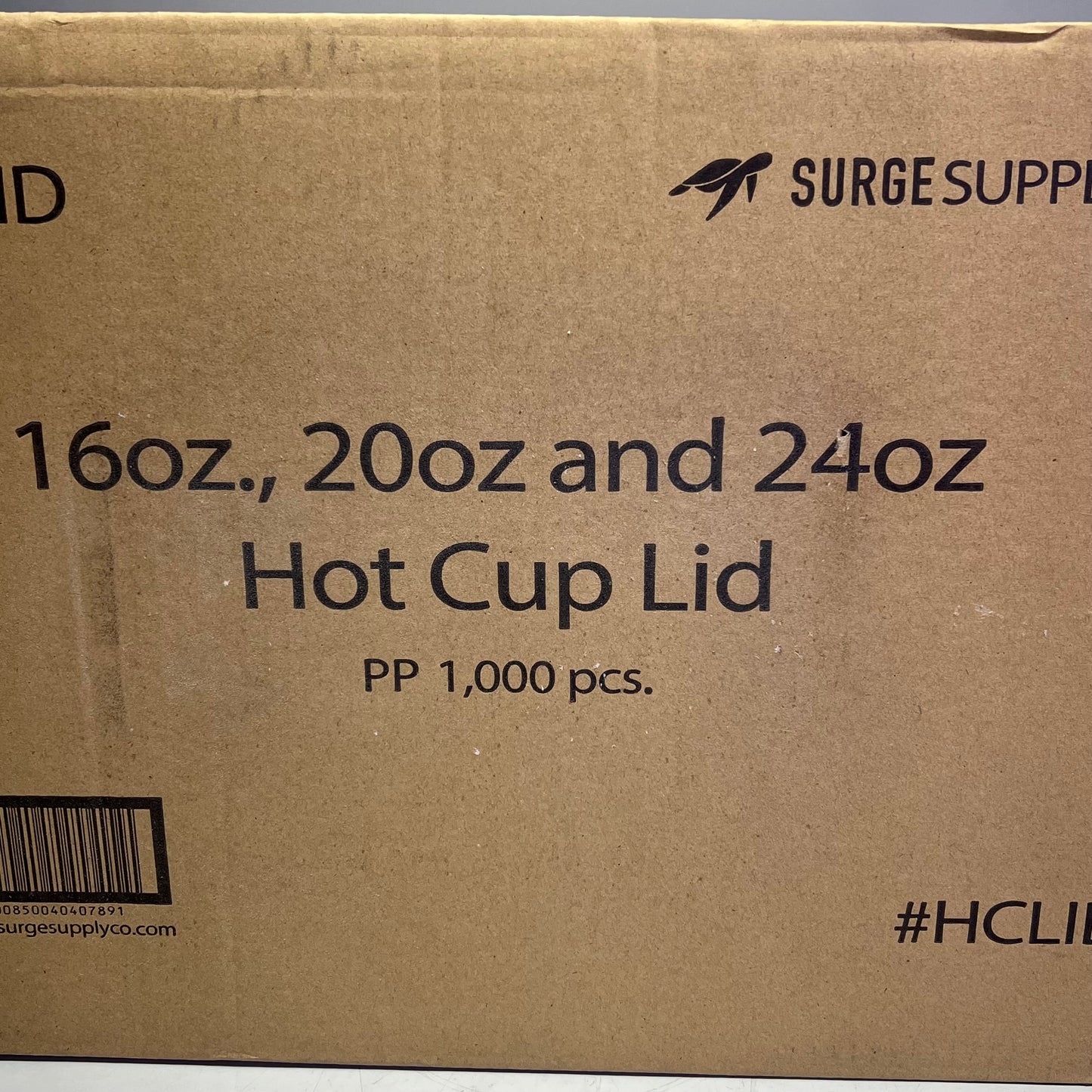 ZA@ SURGE SUPPLY CO (1,000 PACK) Hot Cup Lid 16oz, 20oz & 24oz Black HCLID