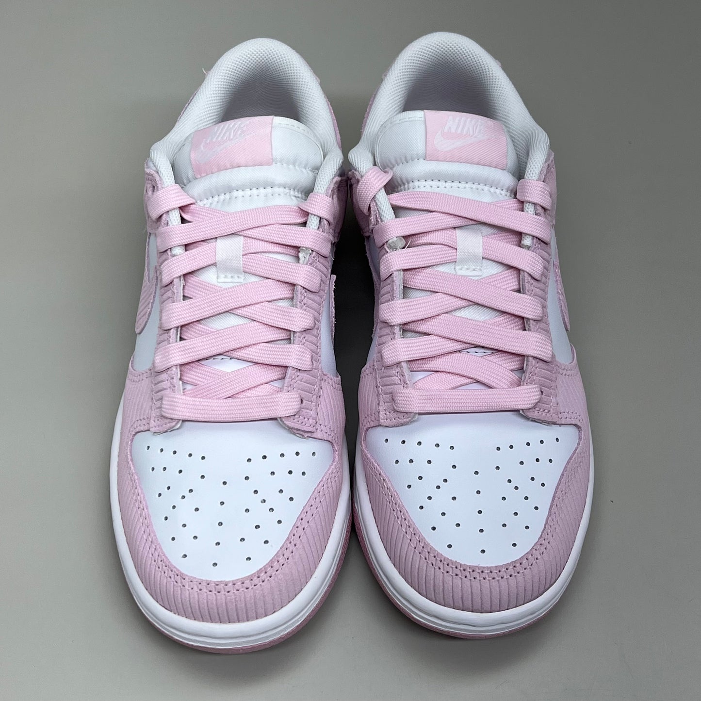 NIKE Classic Dunk Low Leather & Corduroy SZ Womens 7 Mens 5.5 White Pink FN7167