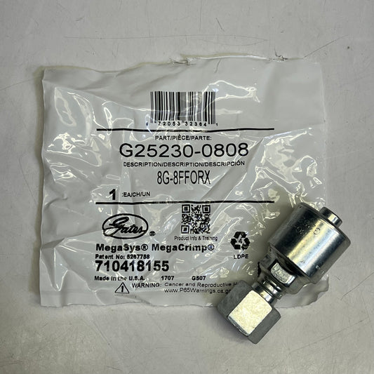 GATES Megacrimp Female Flat-face O-Ring Swivel Coupling 1/2" X 2.62" G25230-0808