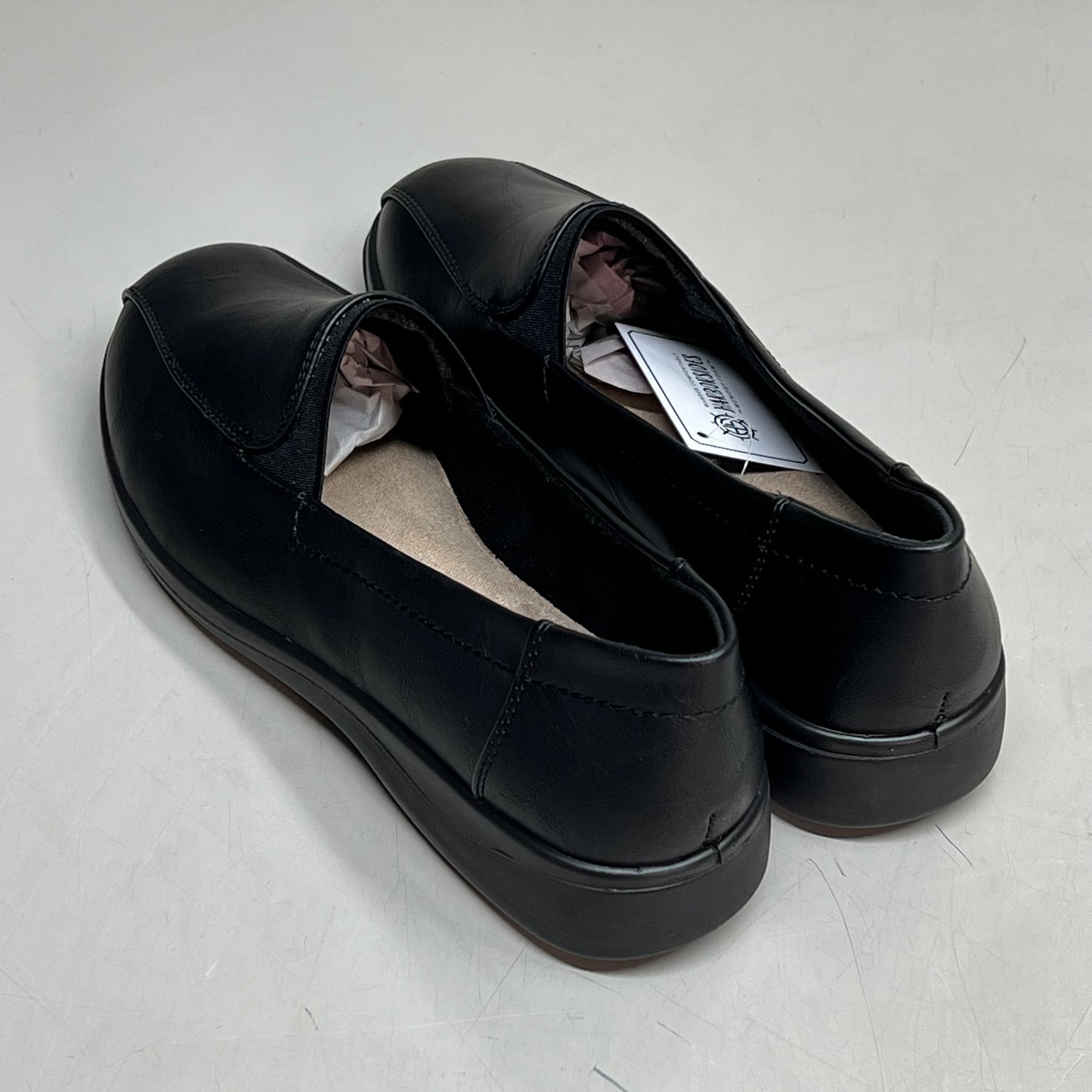 HARBORSIDES Noel Memory Foam Slip On Shoes Faux Leather Women's Sz 8.5 Black