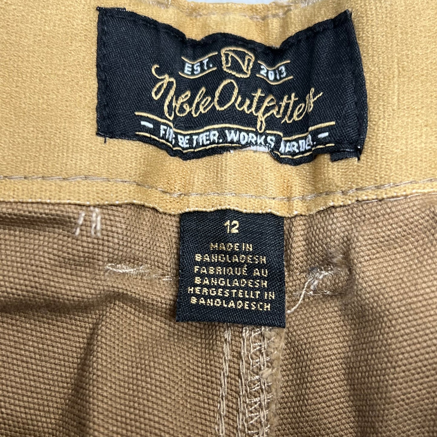 NOBLE OUTFITTERS Tug Free Utility Stretch Canvas Work Pant Women's Sz 12 Coyote