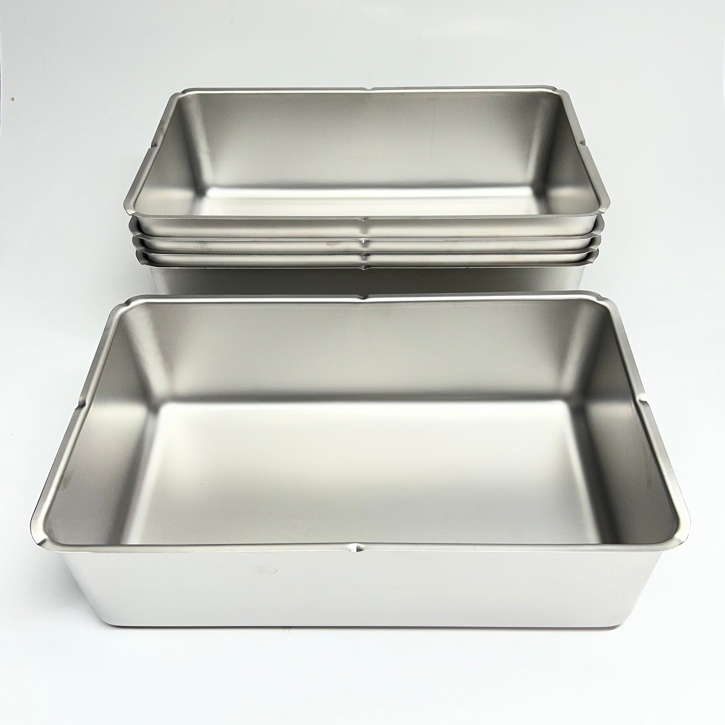 ZA@ (4 PACK) Stainless Steel Full Size Hotel Food Bin 21x12x6 Silver