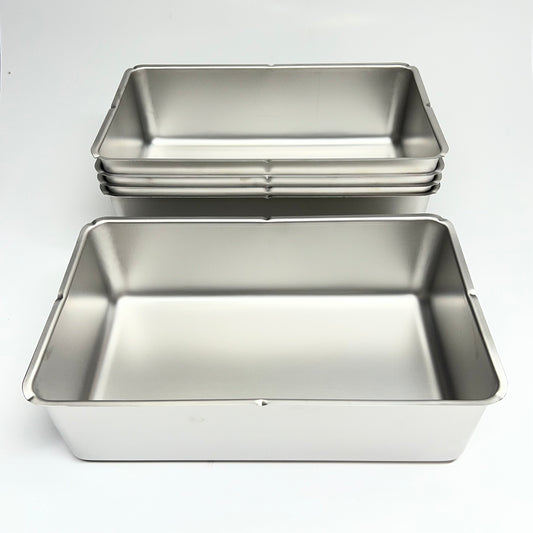 ZA@ (4 PACK) Stainless Steel Full Size Hotel Food Bin 21x12x6 Silver