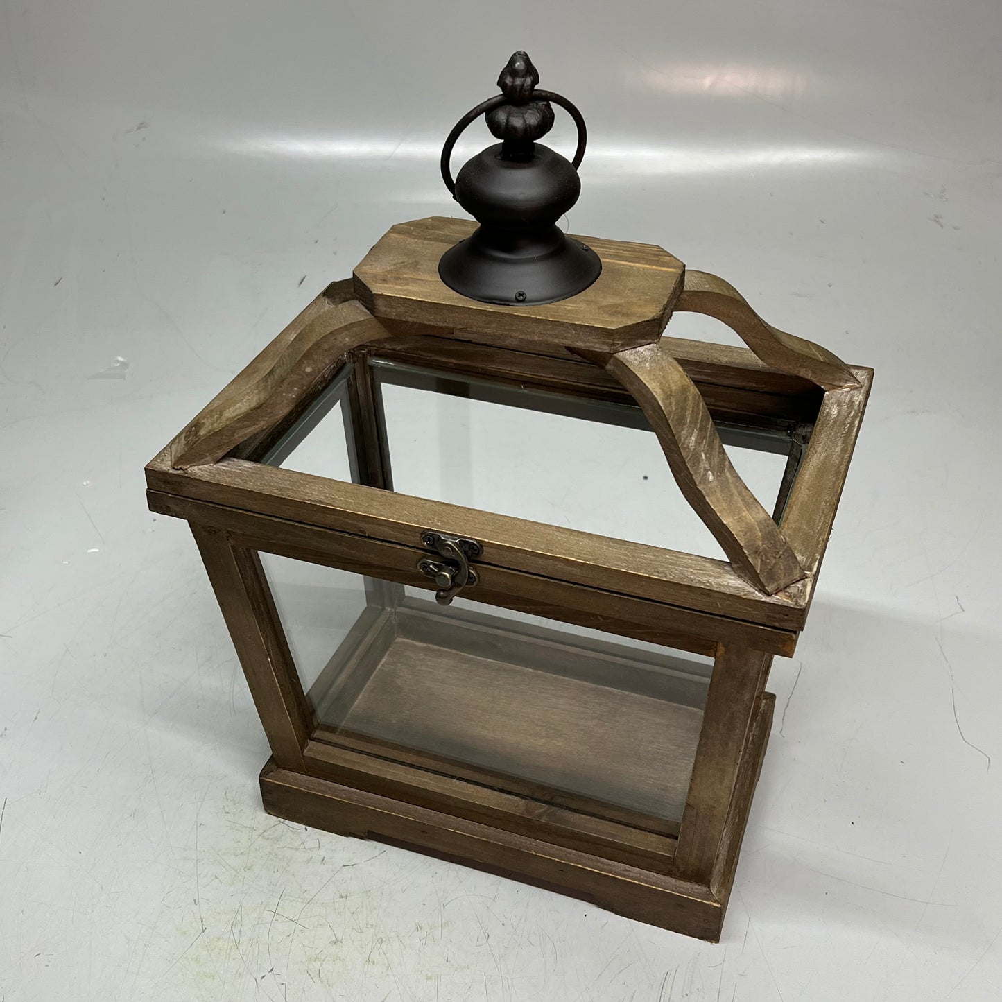 RAZ IMPORTS (SET OF 2) Fir Wood Lanterns W/ Finial 21" H & 16" H Brown