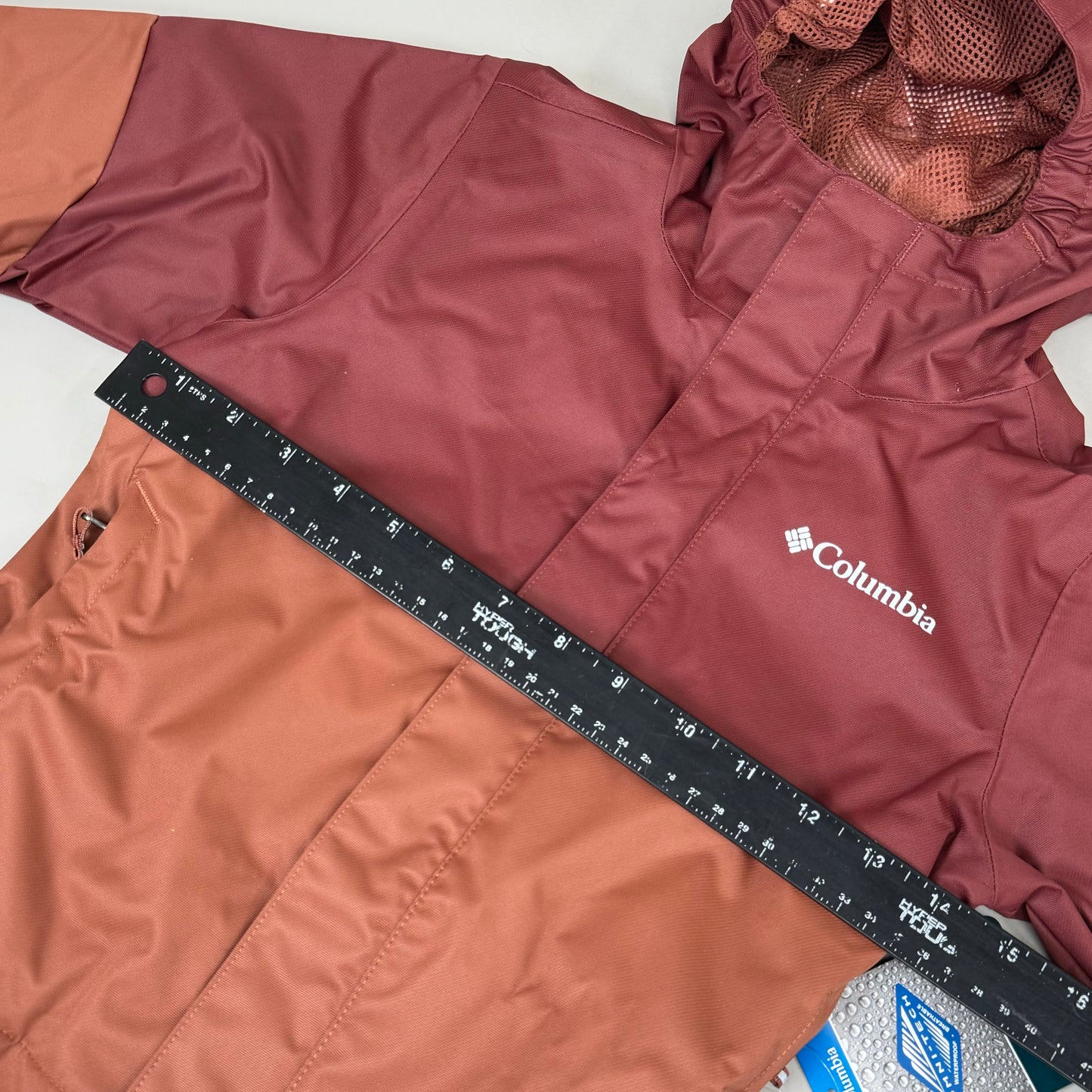 COLUMBIA Hikebound Jacket Waterproof Breathable Omni-Tech Youth XXS Spice Auburn