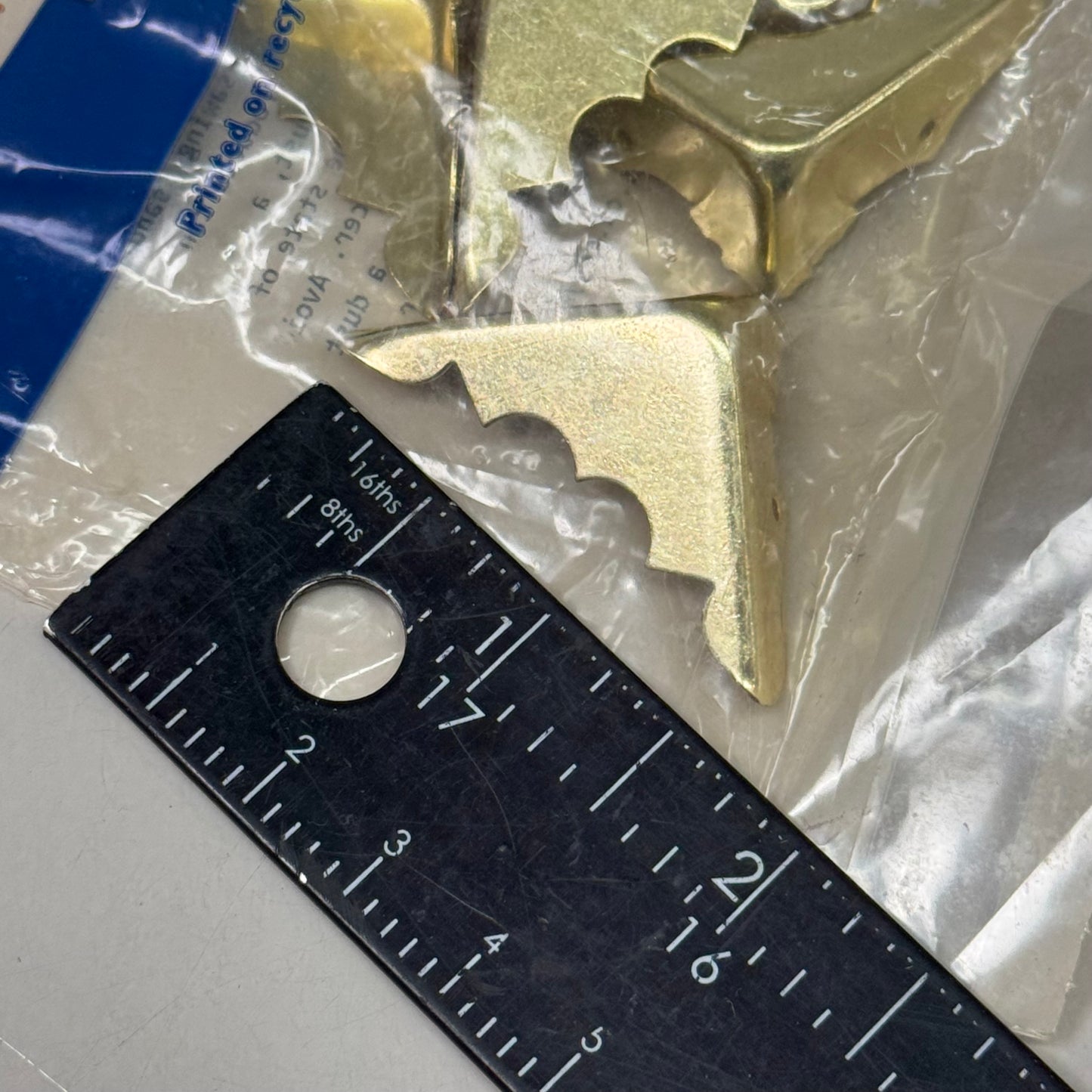 ROCKLER (2 PACK) Brass Plated Trunk Replacement Corners w/ Nails 4 Pc Gold 27508