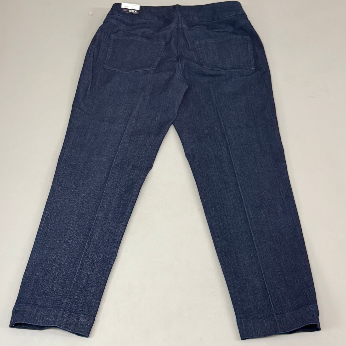 MULTIPLES Woven Ankle Pant Petite Women's Sz 8 Denim M2623P