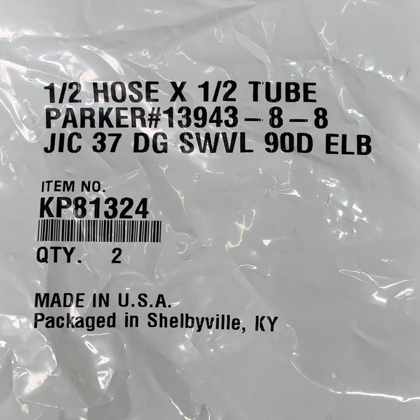 PARKER (4 PACK) Hydraulic Hose JIC 37° Swivel 90° Elbow 1/2" x 1/2" Steel KP81324