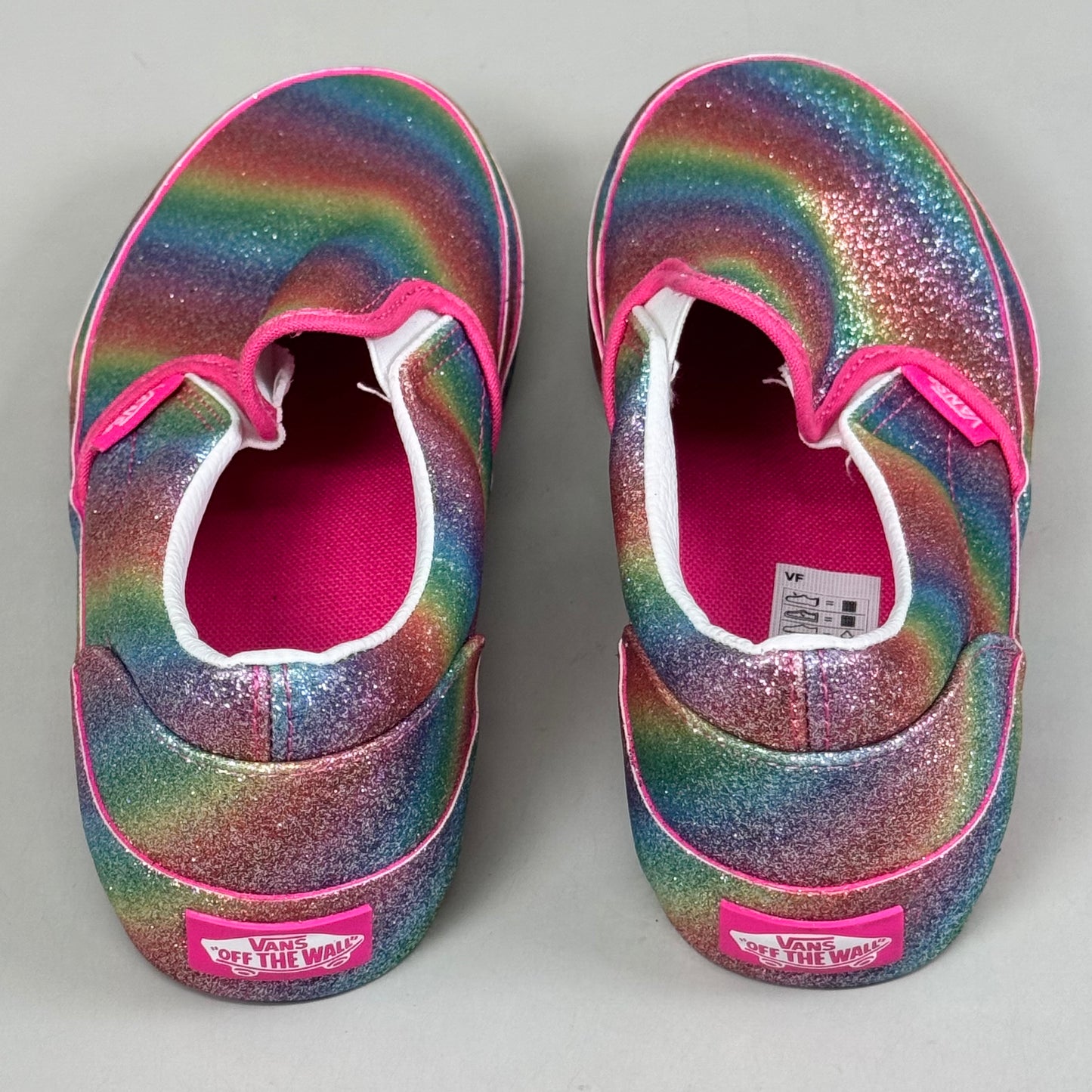 VANS Classic Slip-On Glitter Rainglow US Kids SZ 2.0 Multicolor New Without Box