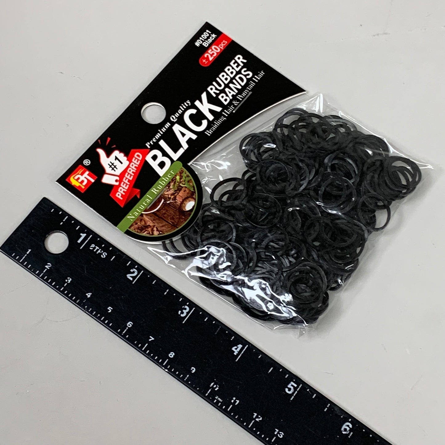 BT (48 PACK, 12,000 TOTAL BANDS) Hair Rubber Bands Effortless Hairstyling Black