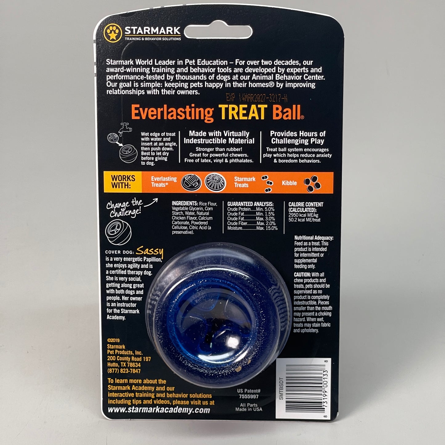 STARMARK 2-PACK! Everlasting Dog Treat Ball Small 0.6 oz Blue EXP 03/27 SMTBSDT