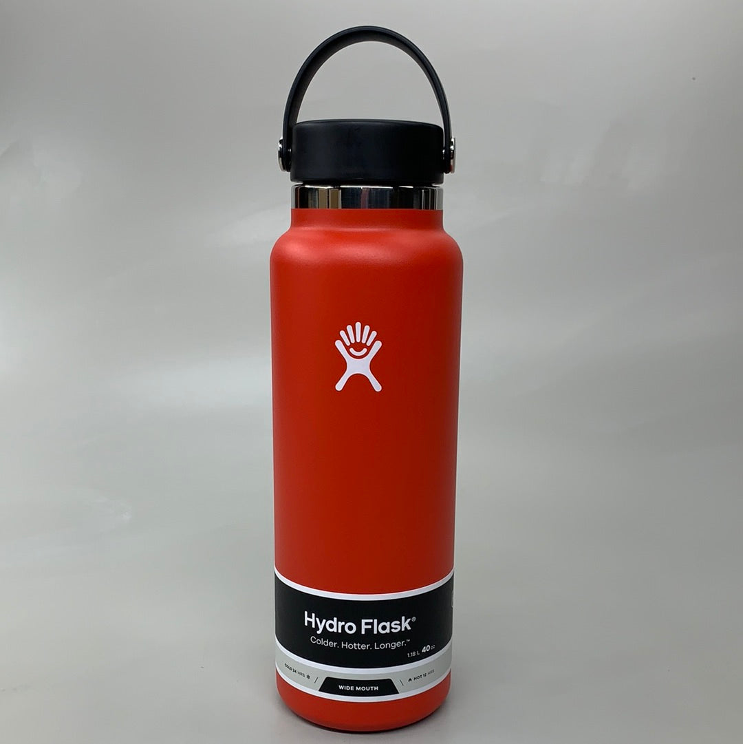 HYDROFLASK Wide Mouth Flex Cap Pro-Grade Stainless Steel Goji 40 oz W40BTS612