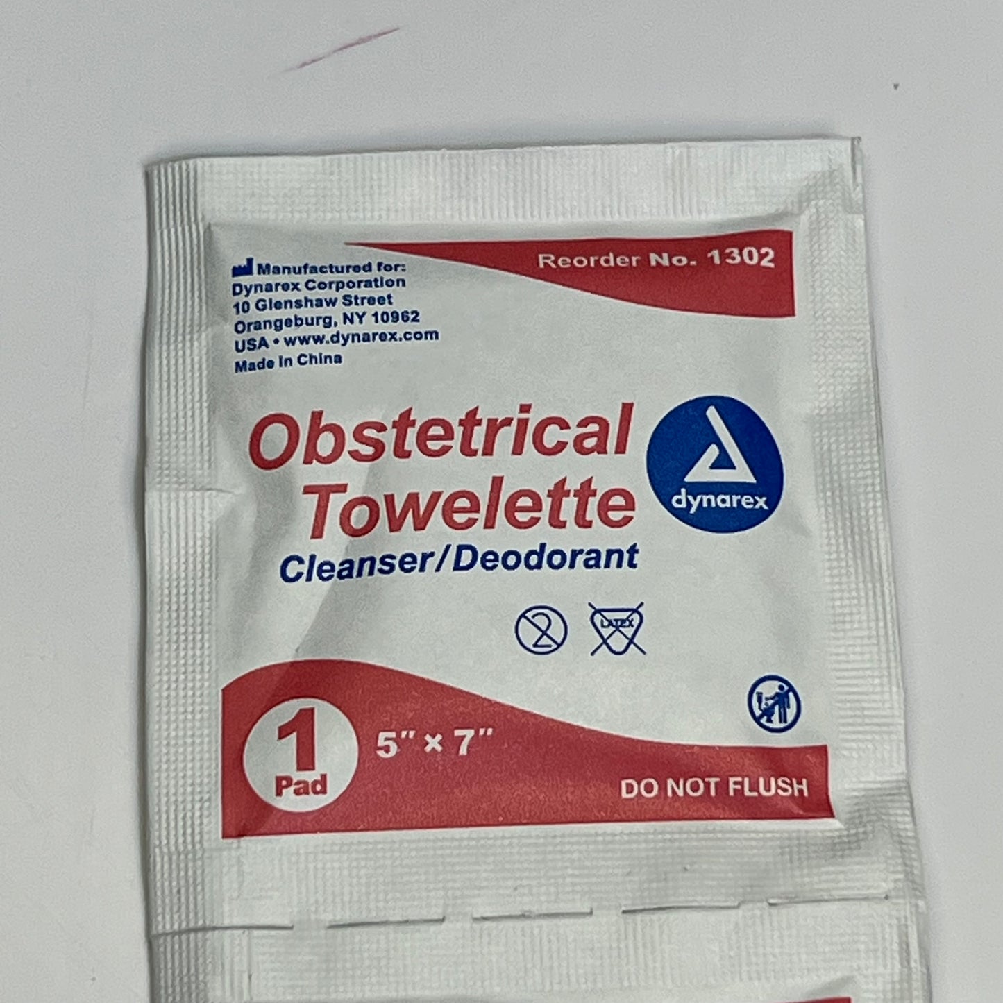 ZA@ DYNAREX (5 PACK, 100 EACH) Obstetrical Cleansing Towelettes 5"x7" White 1302 BB 03/29 C