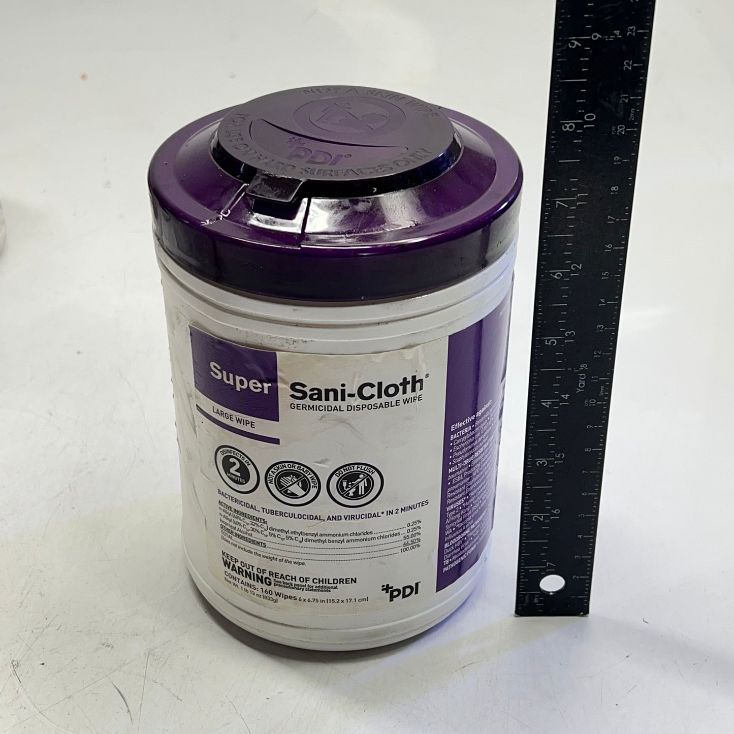 ZA@ PDI (11 PACK) Super Sani-Cloth Large Wipes 160ct Each BB 04/2025 (As-Is Dirty/Dented)