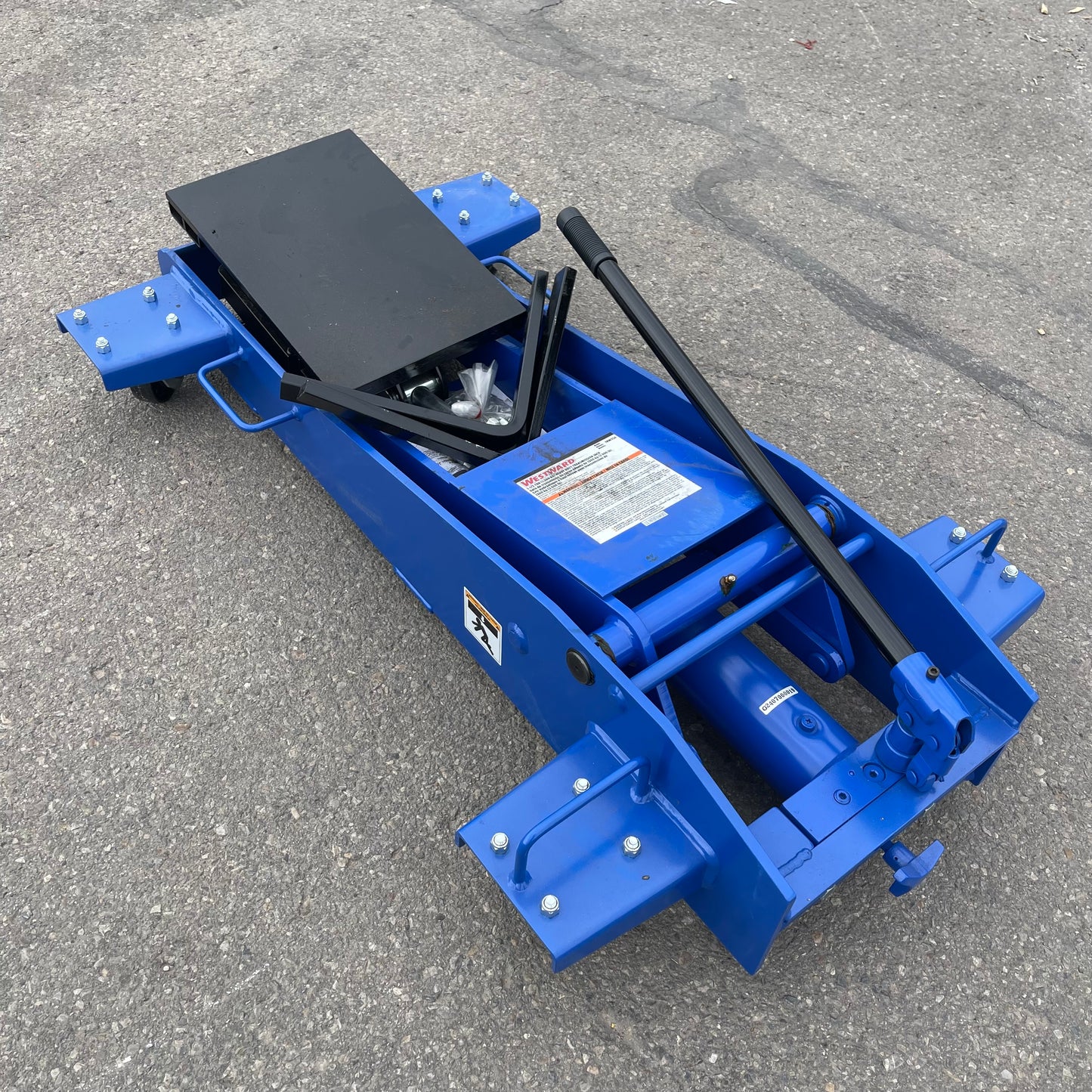 Z@ WESTWARD Heavy Duty Transmission Jack 1-1/2 ton Blue 1VW35A (New)