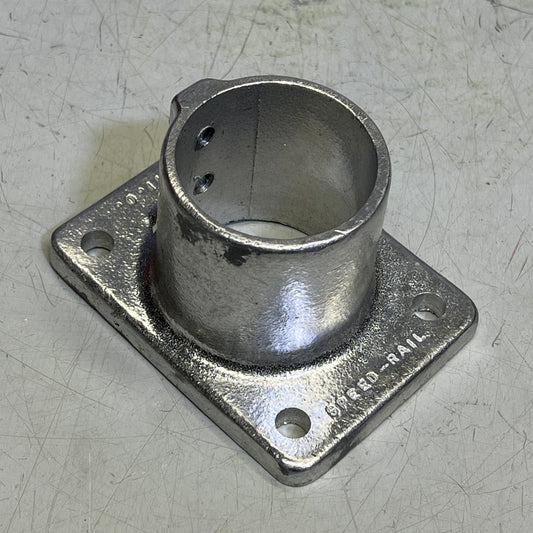 HOLLAENDER Aluminum Rectangle Base Flange Mount 5" L - 2-3/8" Dia Silver 47-9