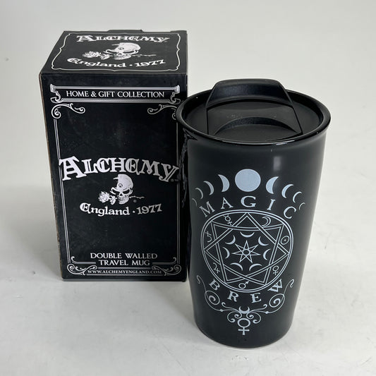 ALCHEMY Magic Brew Pagen Travel Mug Ceramic & Plastic 12oz Black MRDWM9
