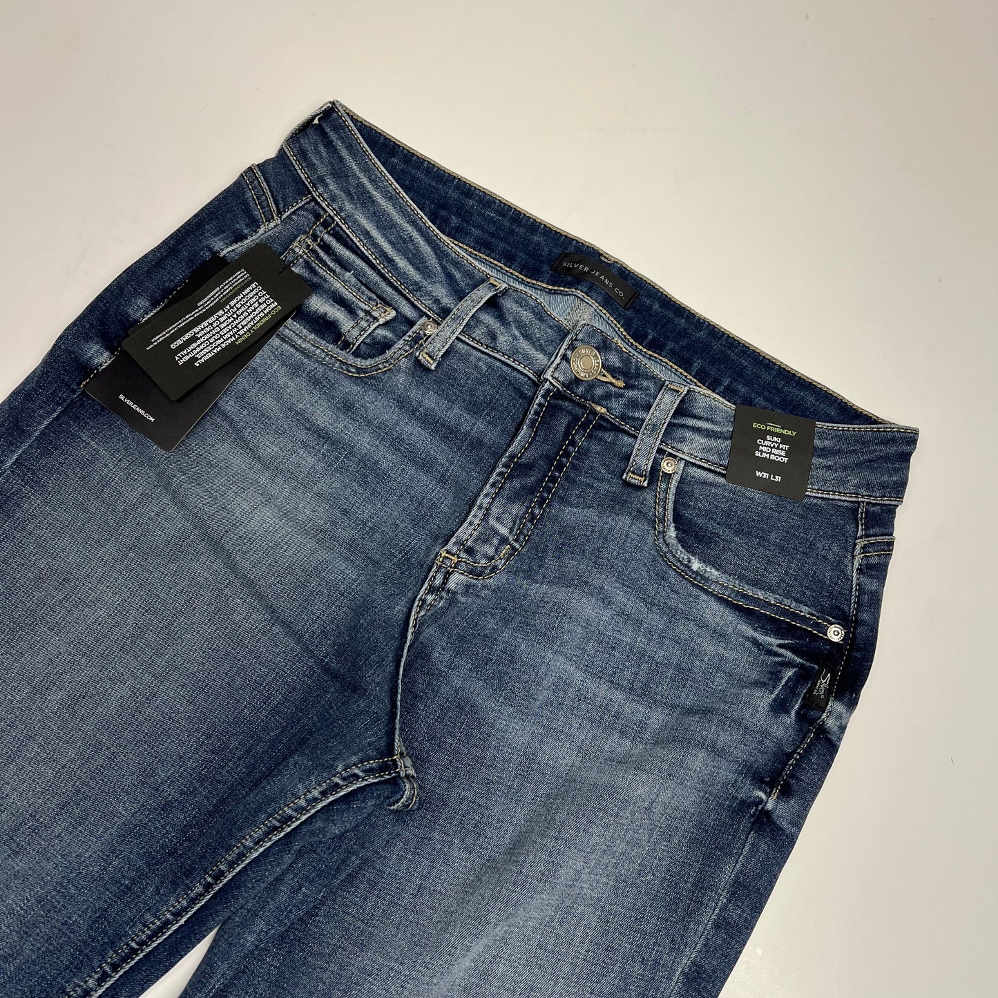 VESSEL Suki Curvy Fit Mid Rise Slim Boot Jeans Women's Sz 31/31 Indigo