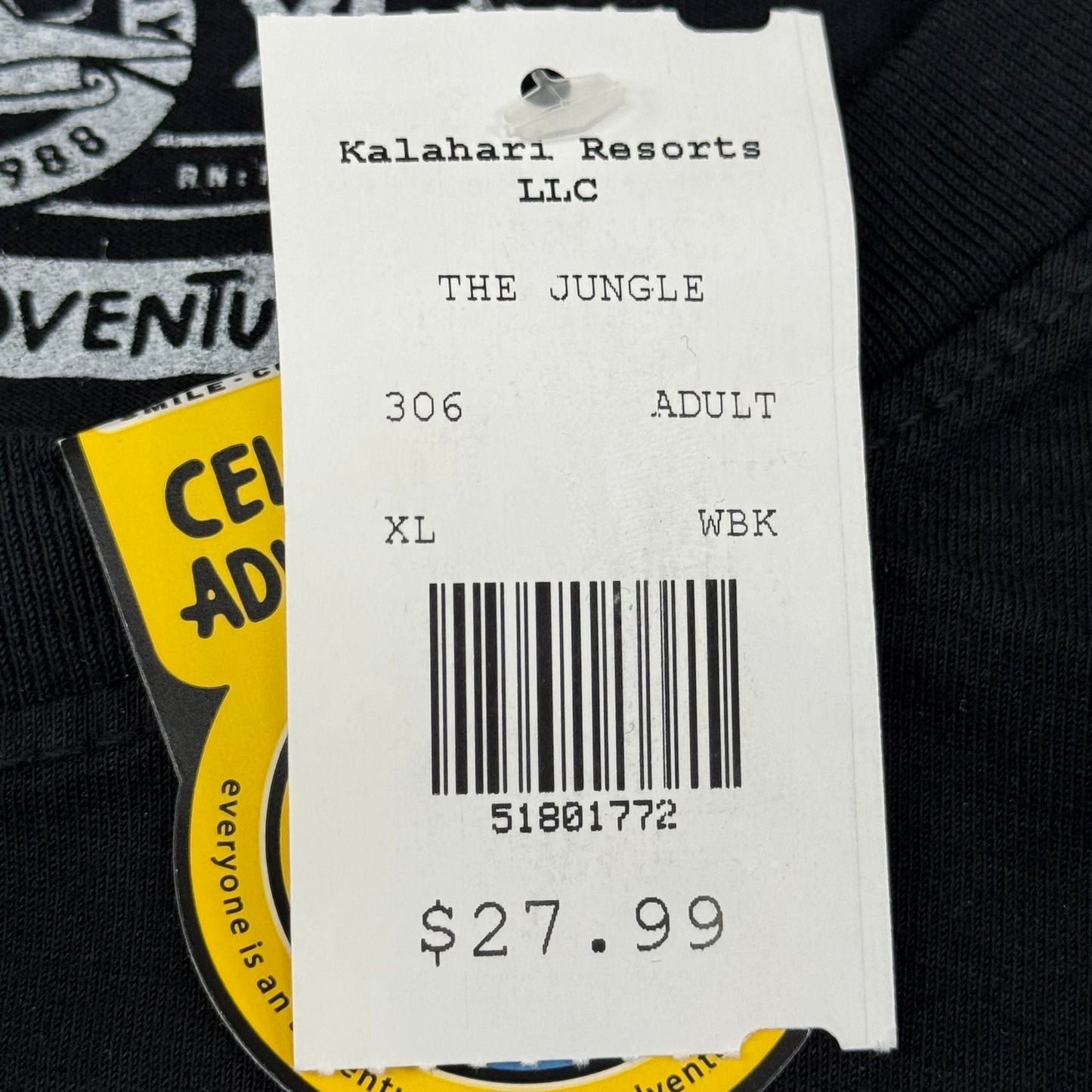 THE DUCK COMPANY Welcome To The Jungle Kalahari T-Shirt Adult X-Large Black,Blue,Yellow