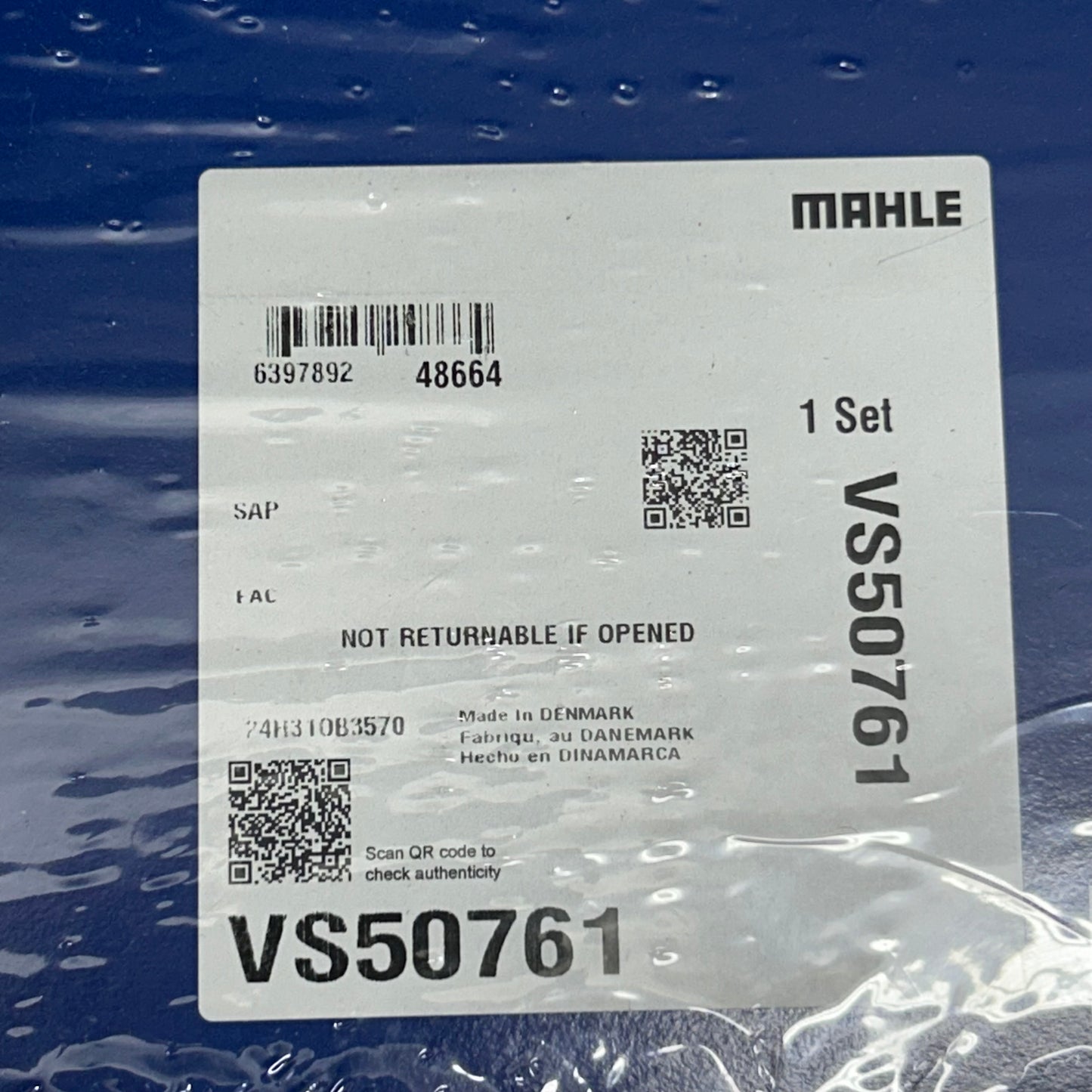 MAHLE Engine Valve Cover Gasket Replacement Part For BMW VS50761