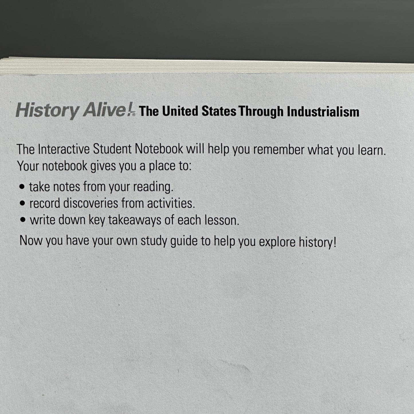 TCI History Alive! The Interactive Student Notebook 9781583712726 Used