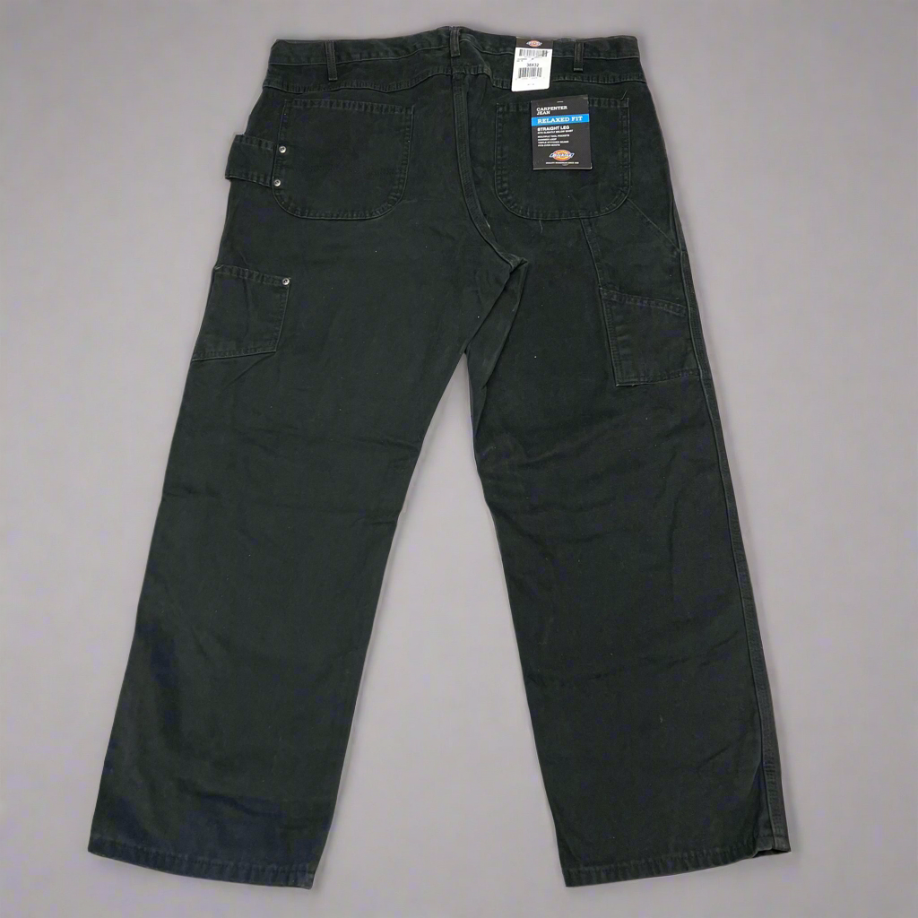 DICKIES Relaxed Fit Heavyweight Carpenter Jeans Men's Sz 38X32 Black DU336RBK