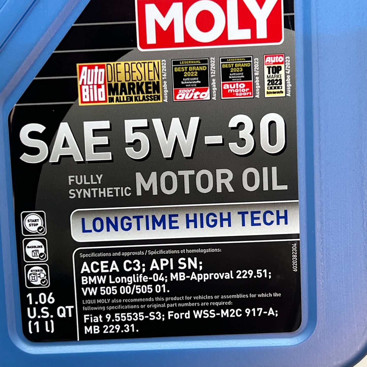 LIQUI MOLY (6 PACK) All Season Longtime HighTech Engine Engine Oil 5W-30 1L 2038