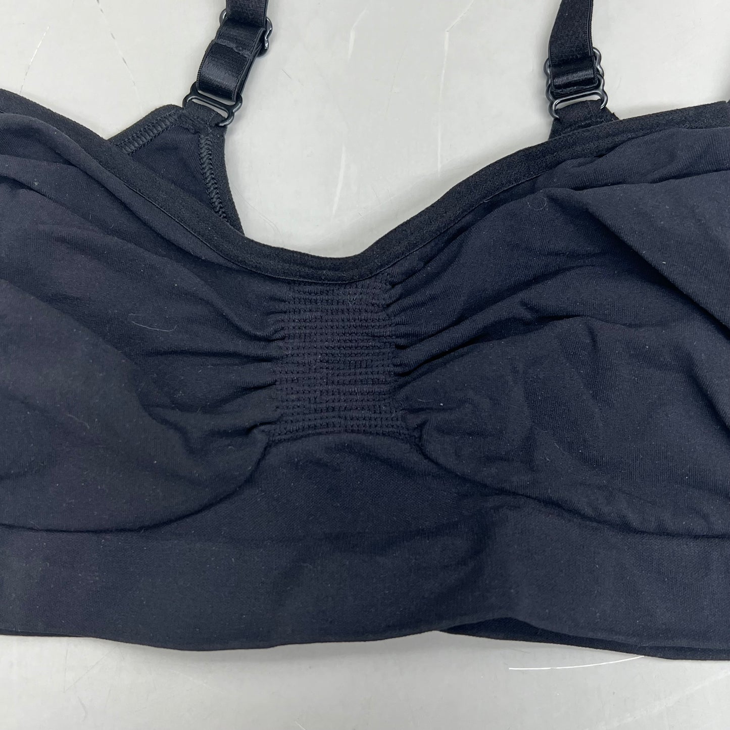 SKIMS Strong Support Seamless Bralette Pique Stitching Women's Sz 2X/3X Onyx