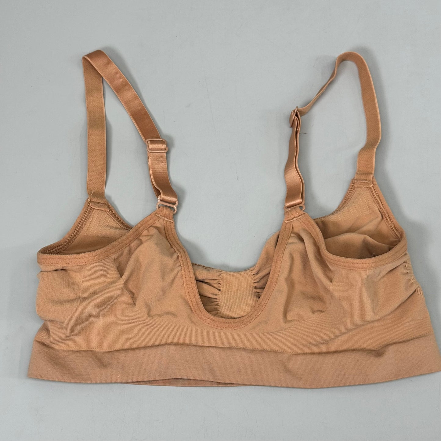 SKIMS Strong Support Seamless Bralette Pique Stitching Women's Sz L/XL Bronze