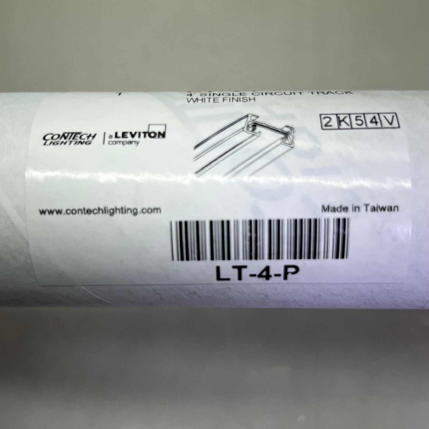 LEVITON Single Circuit Track Lighting Sz  4’, White Finish LT4P