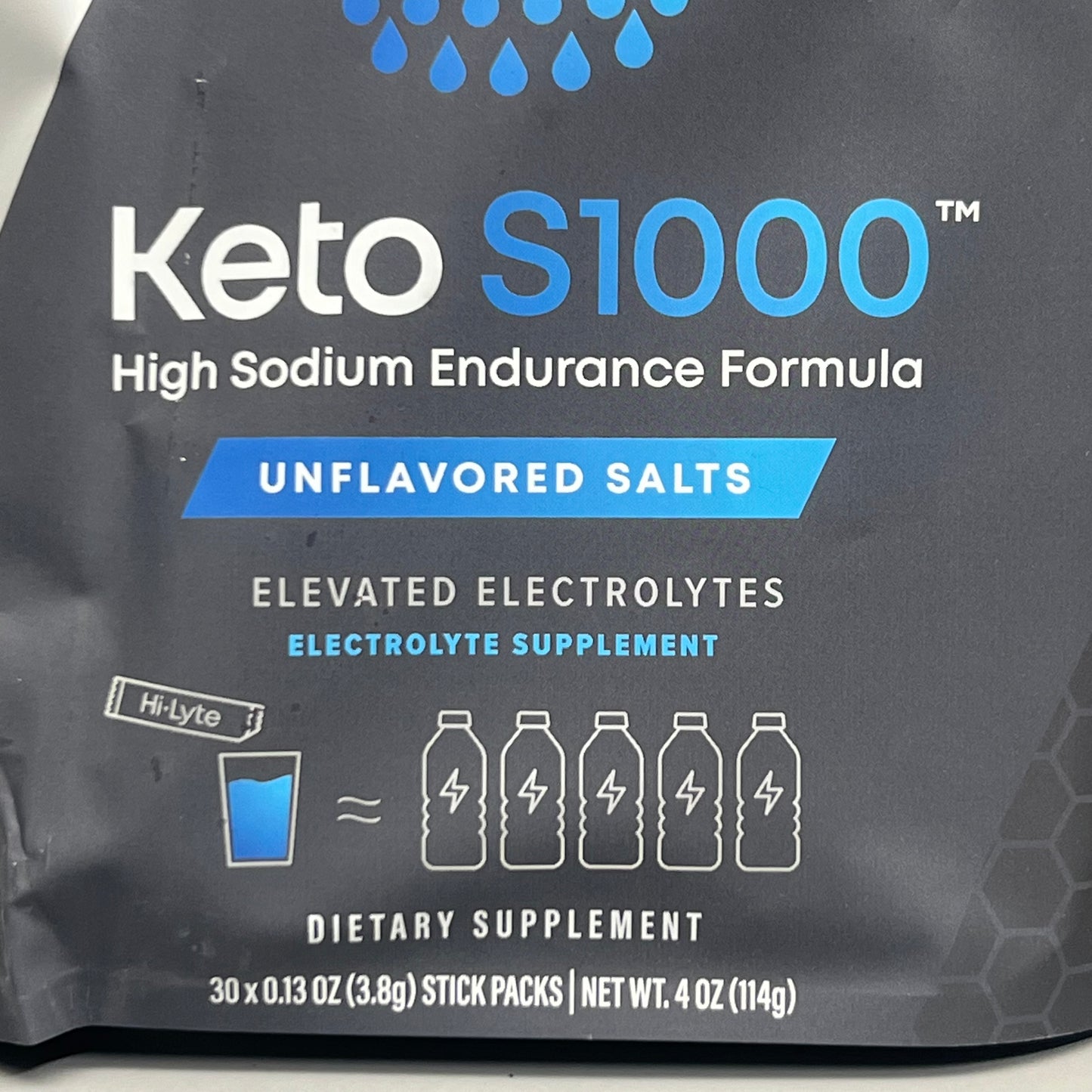 KETO S1000 (30 PACK)  Electrolytes Powder Packets Unflavored Salts 07/25