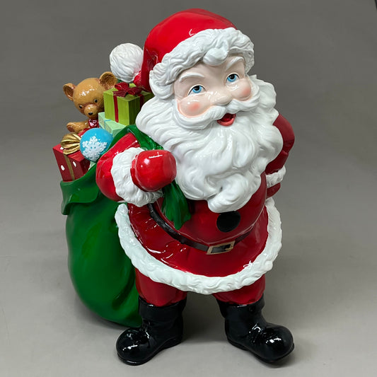 RAZ IMPORT Vintage Inspired Resin Blush Face Santa & Filled Gift Bag 15" 4310250