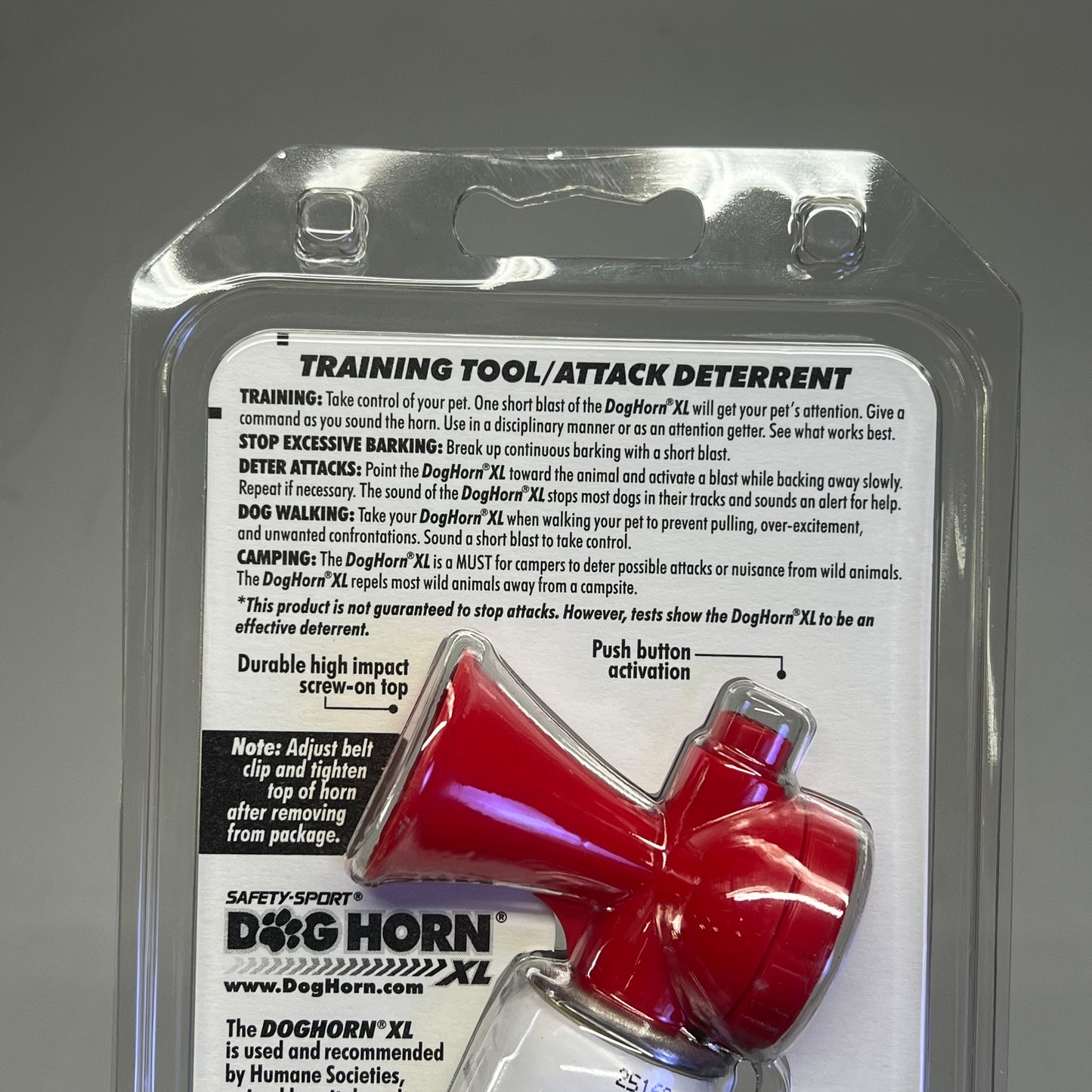 SAFETY SPORT Dog Horn Training & Deterring Attacks W/ Belt Clip USA Made 1.8 oz